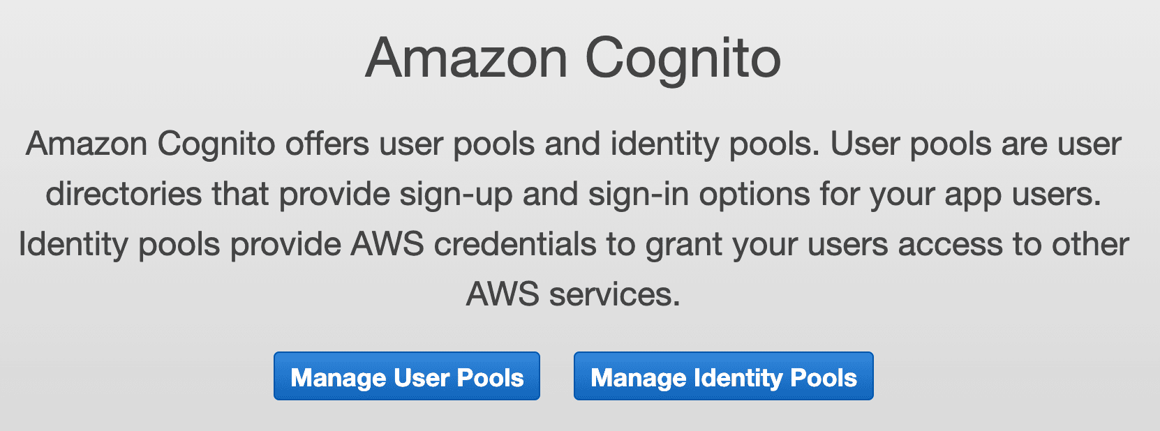 Manage user pools screen grab