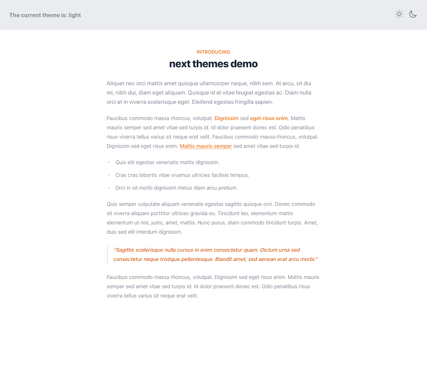 Screenhost of light theme
