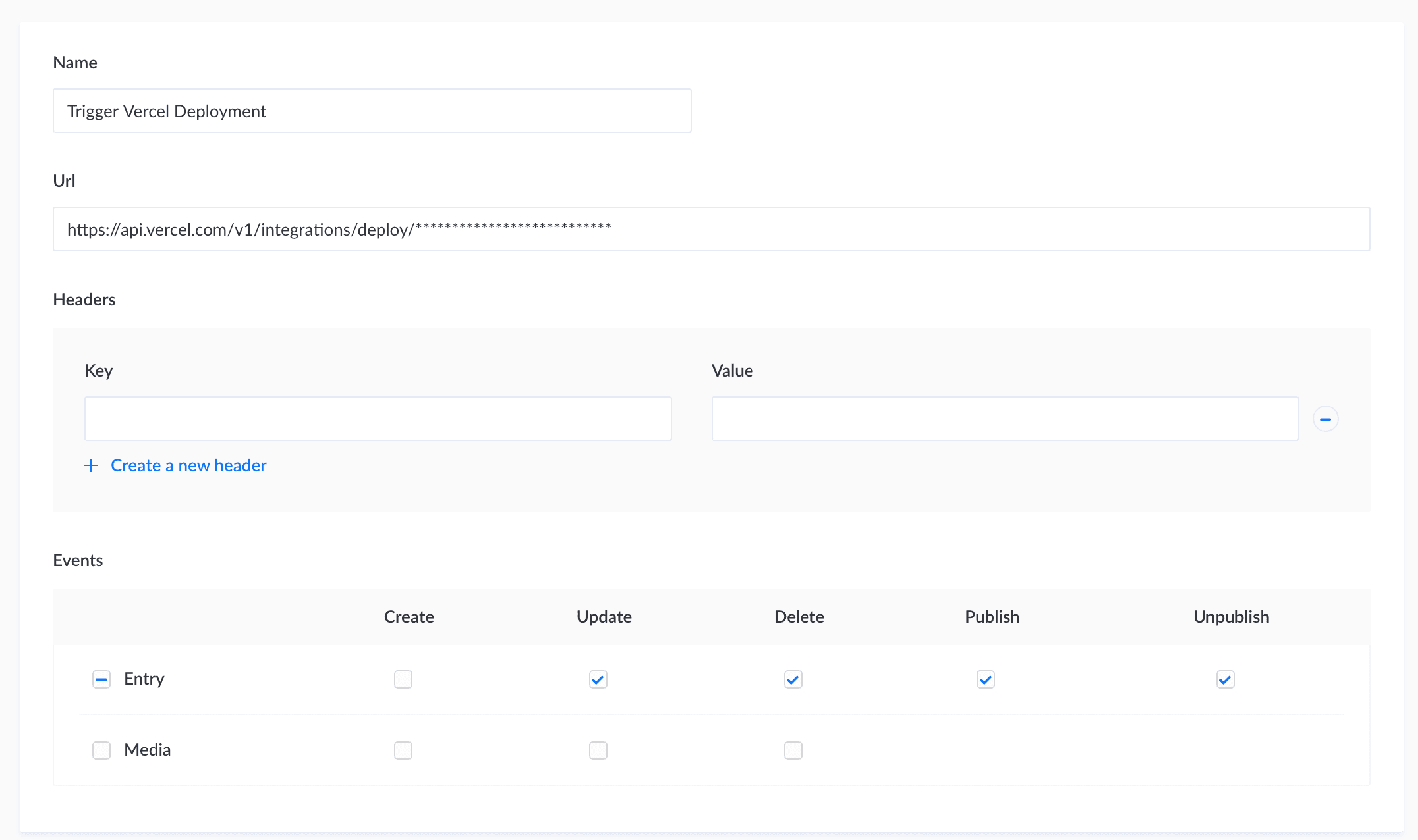 Strapi CMS webhook form